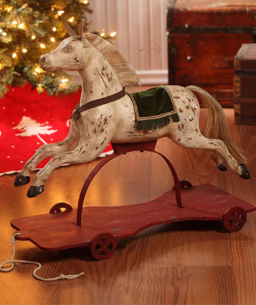 Vintage Rocking Horse | Bethany Lowe Christmas - TheHolidayBarn.com