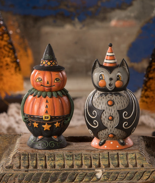 Traditions Year-Round Holiday Store - Johanna Parker for Bethany Lowe  Halloween containers with a ghost bubble light in the background. Go to our  Johanna Parker Halloween page to find the containers.