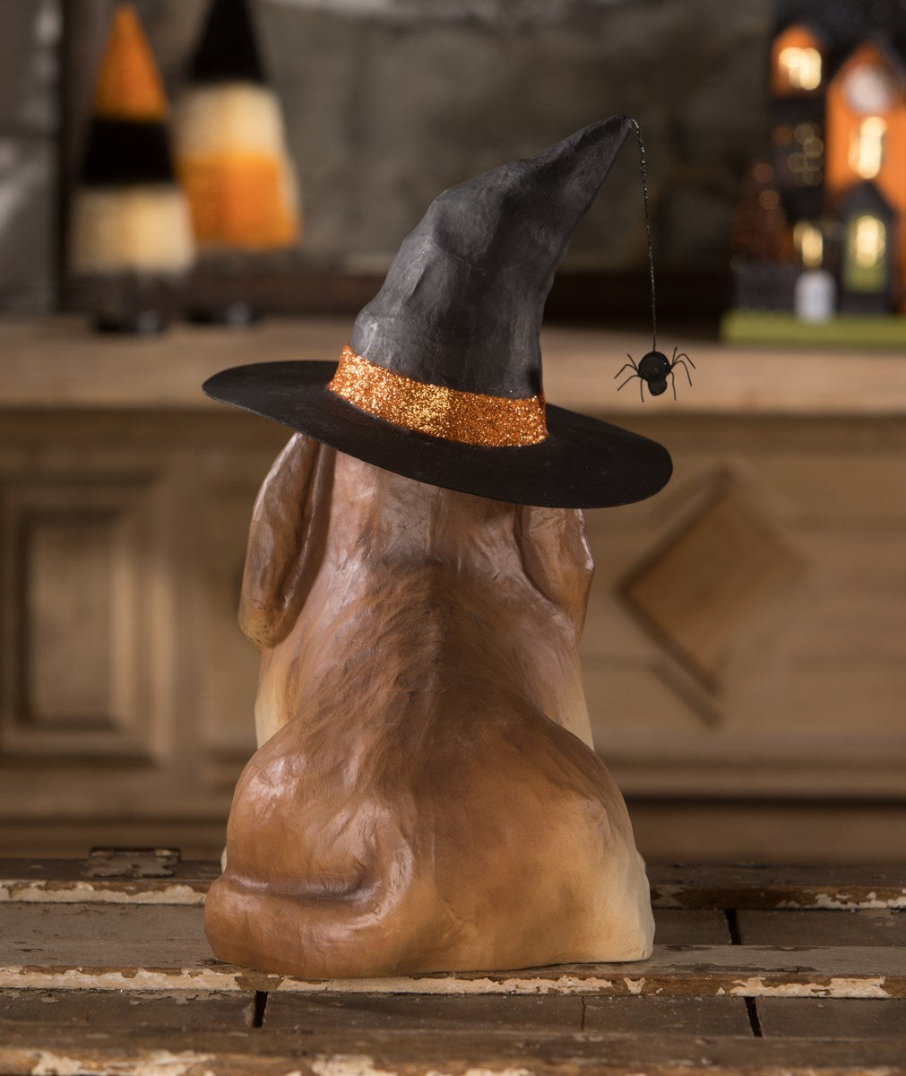 Beagle Dressed in Witch Halloween Costume Decoration