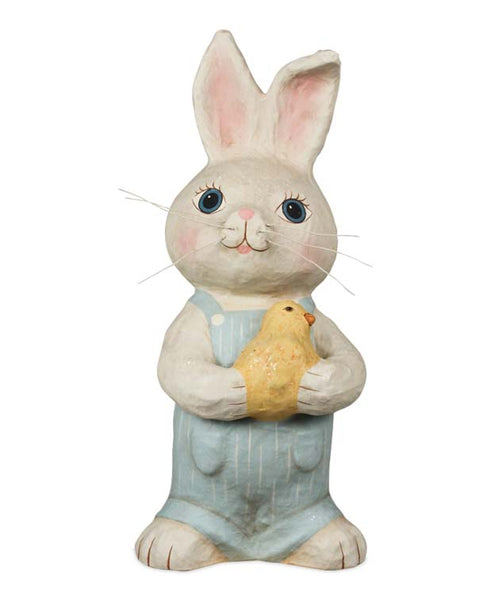 Bethany Lowe Retro Bunny Boy with Chick Paper Mache Easter Decorations