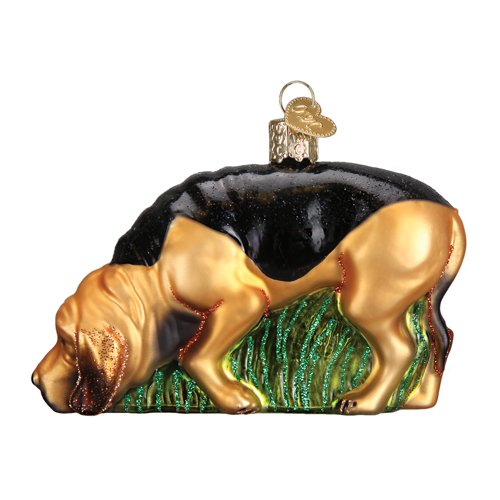 Glass Hound Dog Ornament