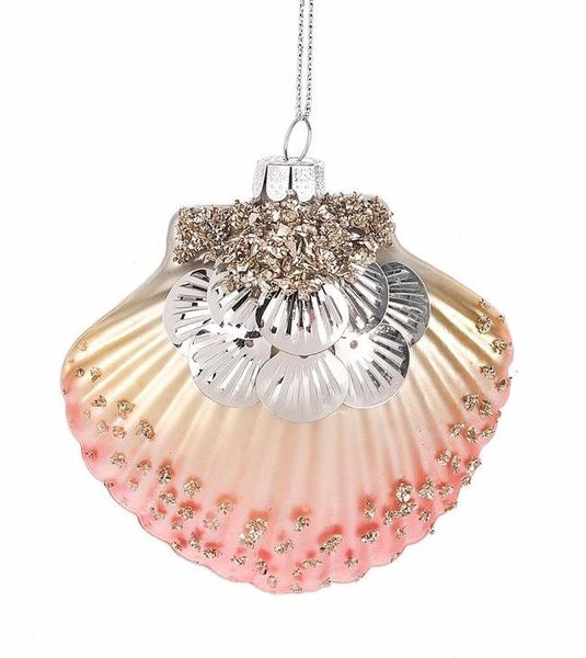 Sea Shell Ornament | Coastal Christmas Ornaments - Peachy Pink Beach