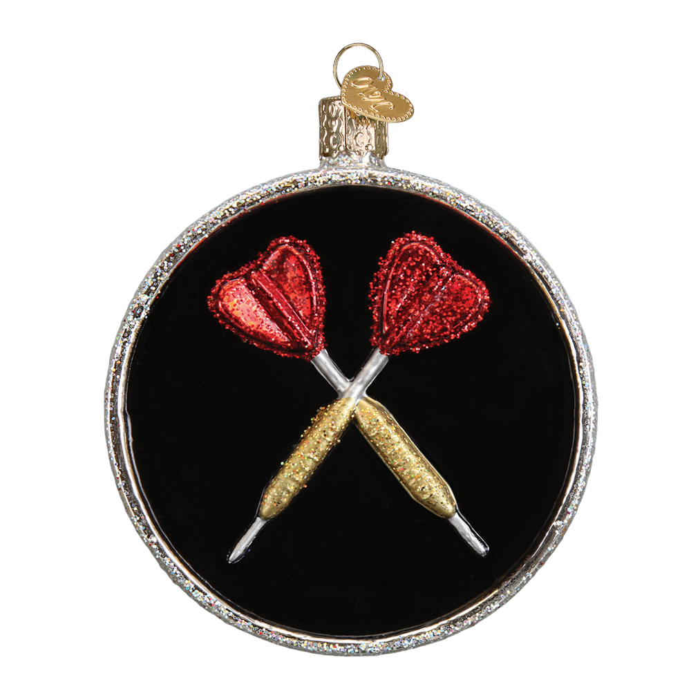 Glass Dartboard Ornament - Backside