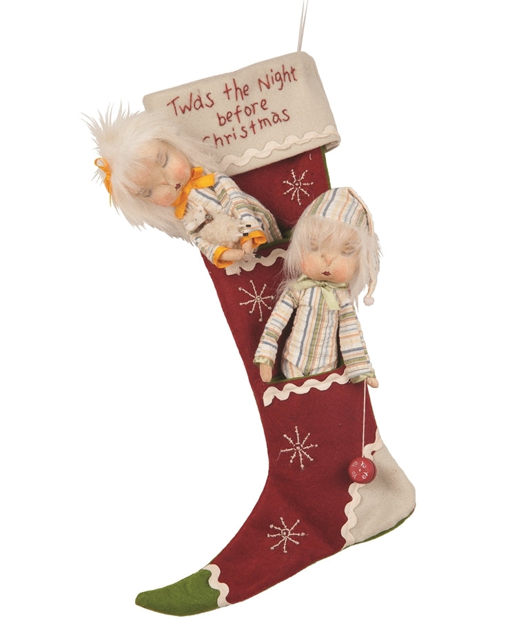 Dilly & Dally Christmas Stocking with Dolls by Joe Spencer