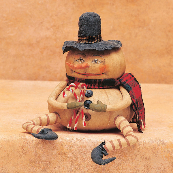 Ernie Snowman Joe Spencer Cloth Primitive Snowman Doll