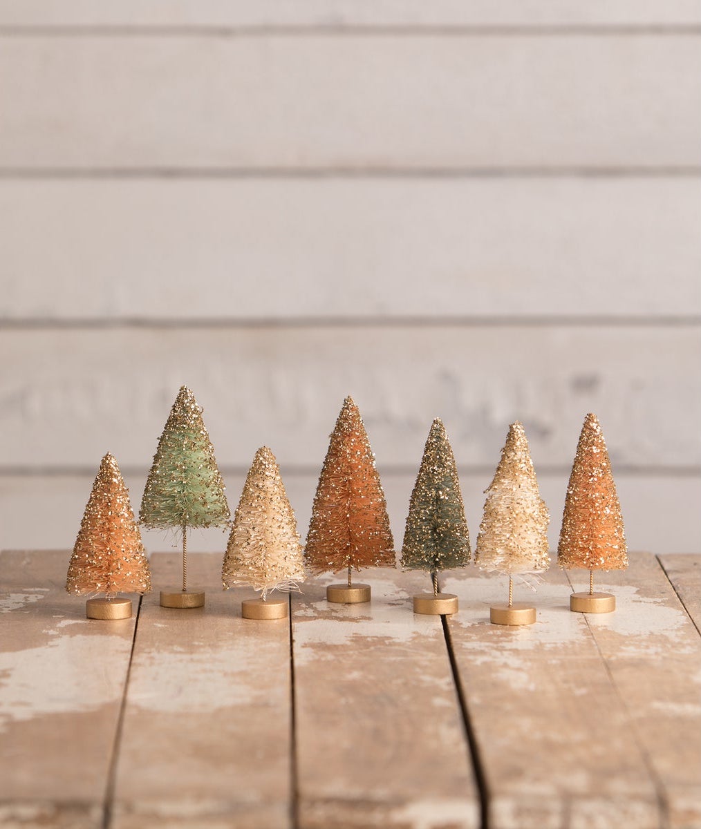 Fall in Love Mini Bottle Brush Trees by Bethany Lowe