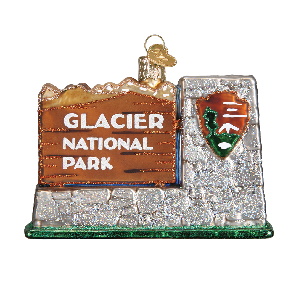 Old World Christmas Glacier National Park Sign Ornament