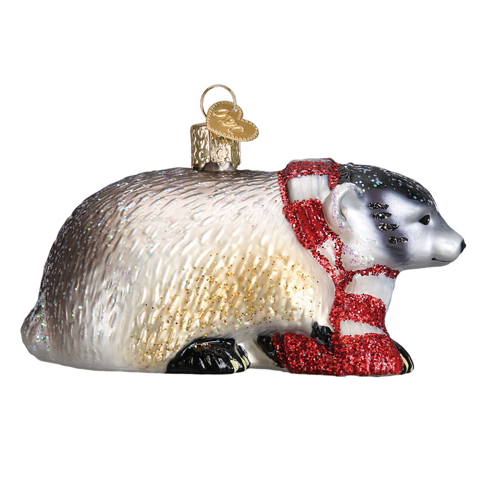 Glass Bager Ornament with Scarf