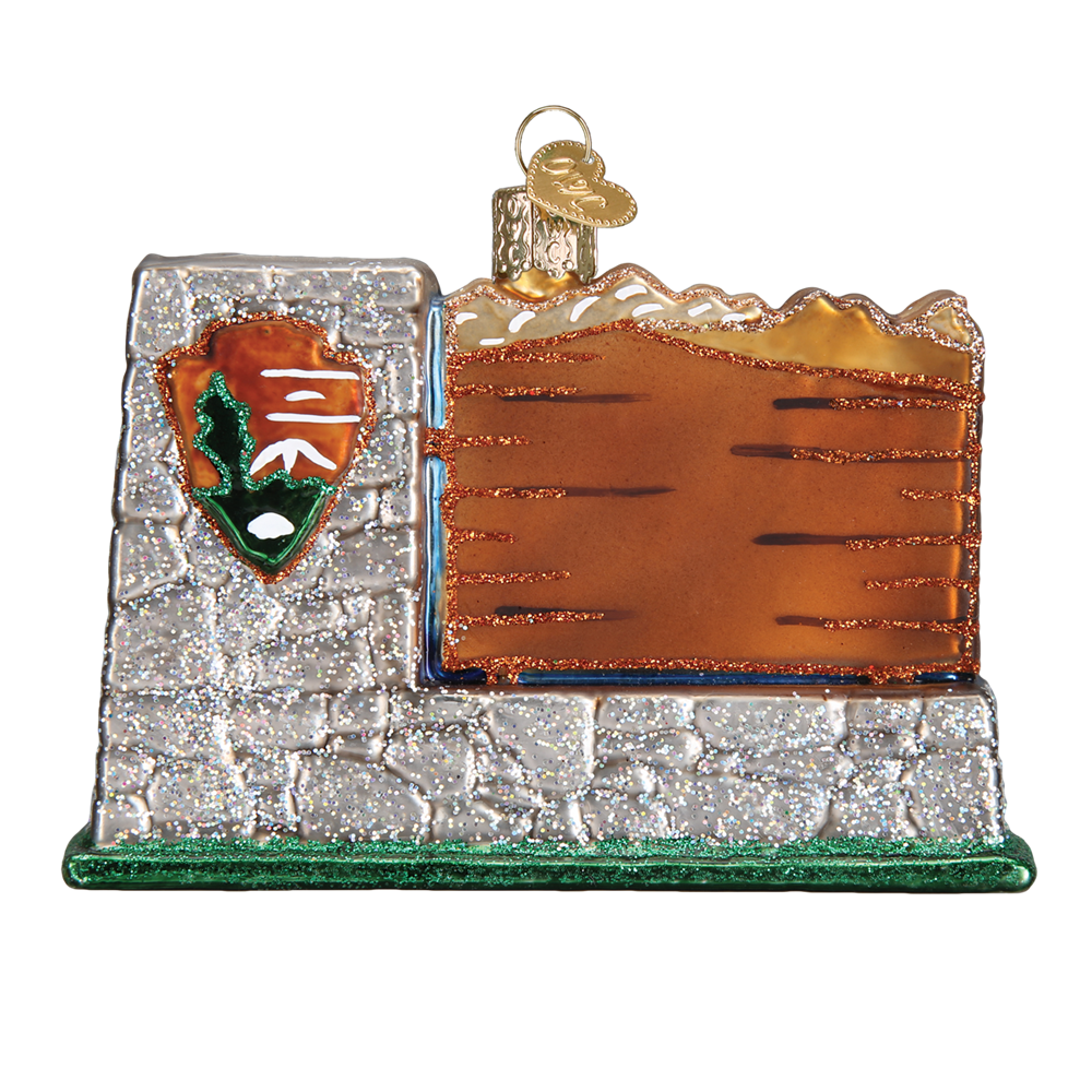 Glass Glacier National Park Sign Christmas Ornament