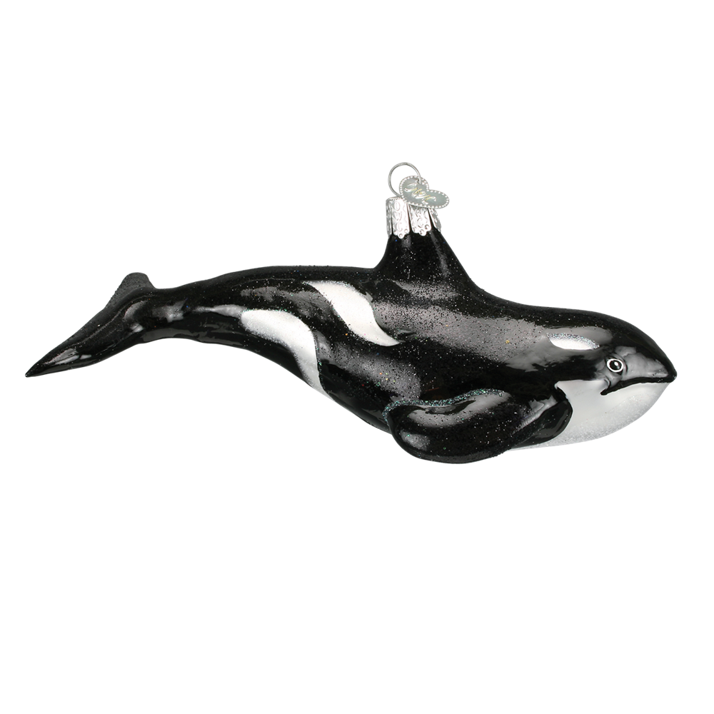 Glass Orca Whale Christmas Ornaments