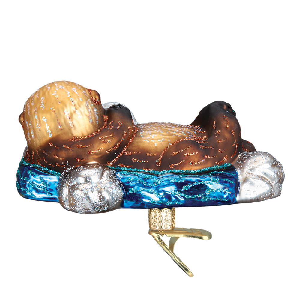 Floating Sea Otter Ornament Clip