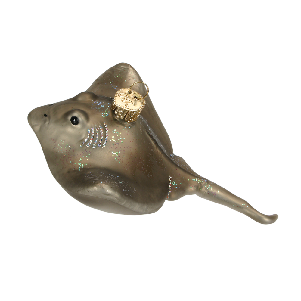 Glass Stingray Christmas Ornament