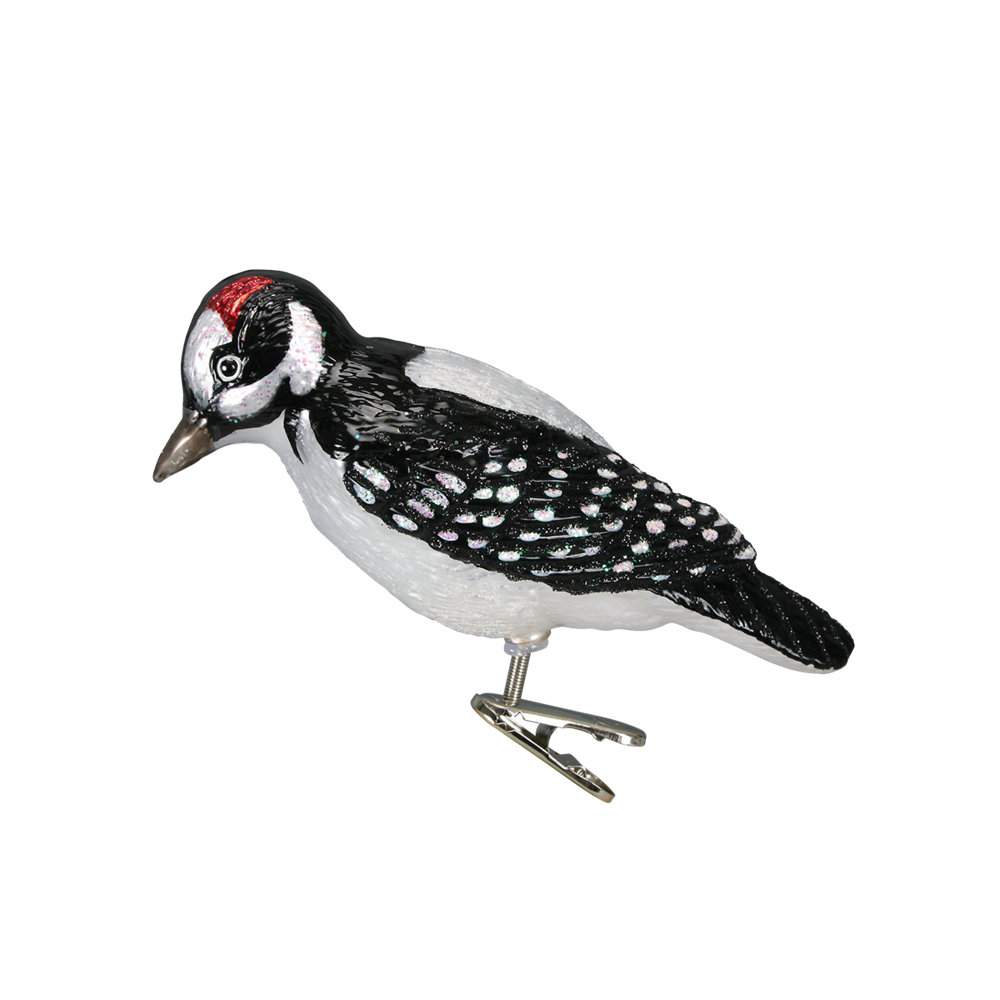 Glass Woodpecker Ornament Clip
