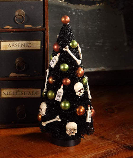 Halloween Bottles and Bones Tree Black Bottle Brush Bethany Lowe