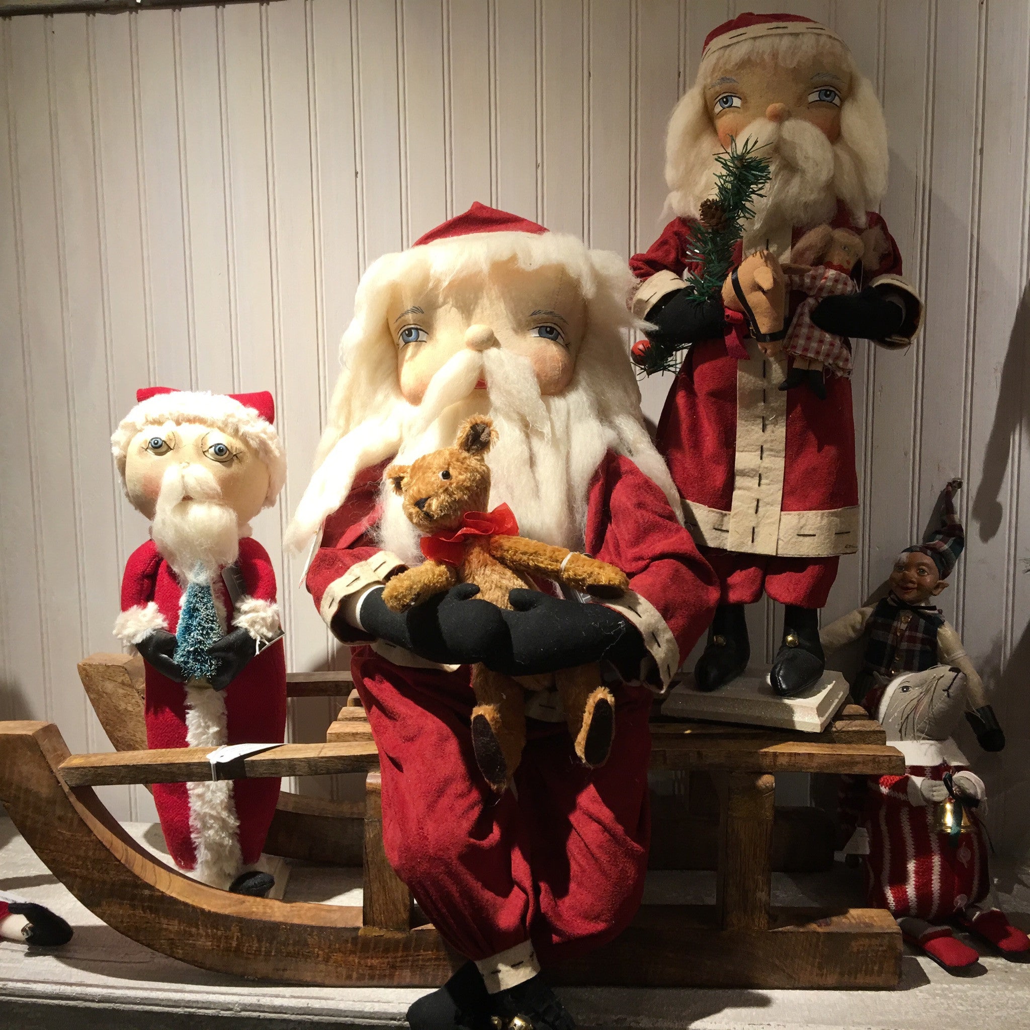 Joe Spencer Santa Dolls with Sleigh