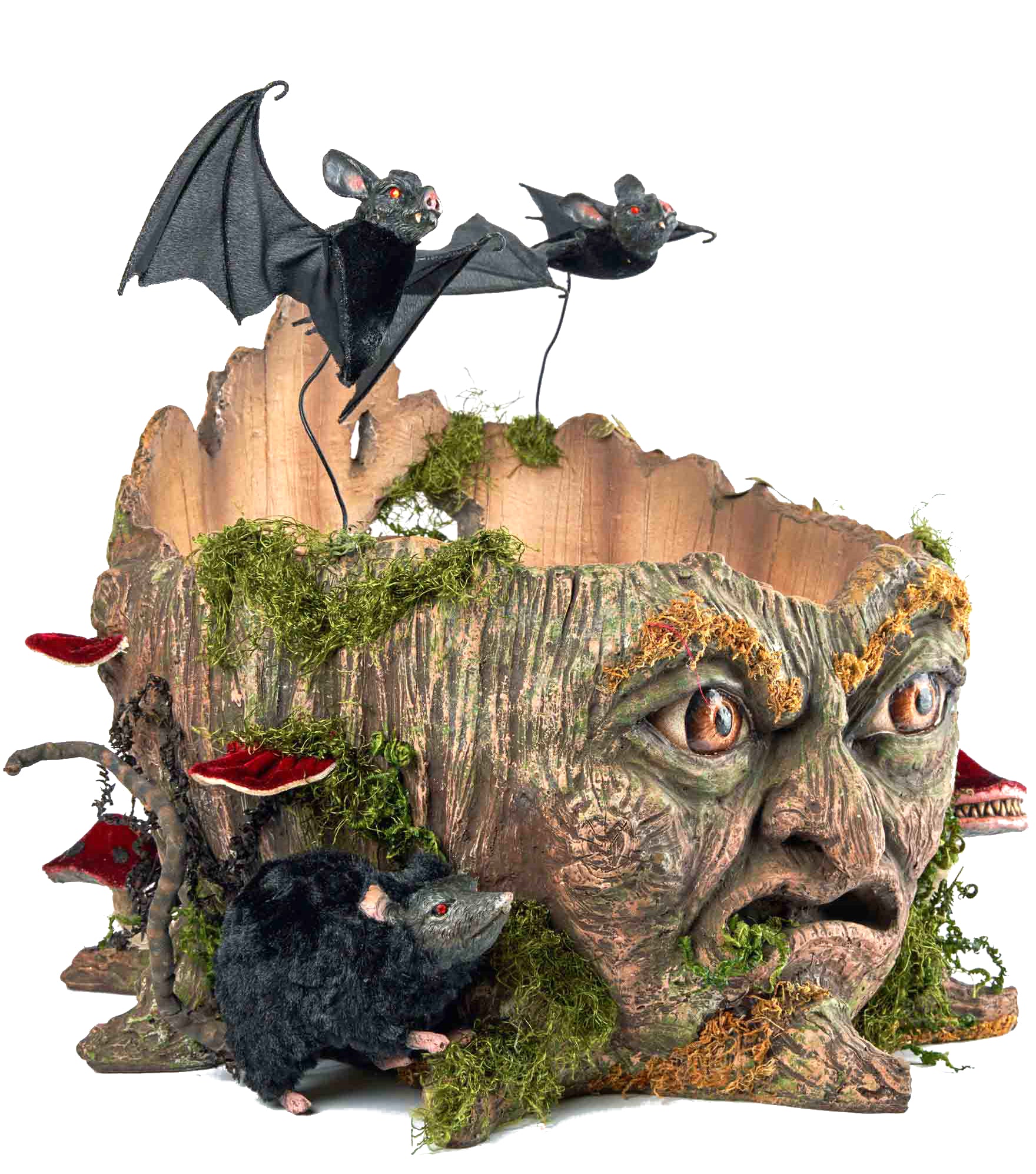 Katherine's Collection Grumpy Stump Container with Rat & Bats