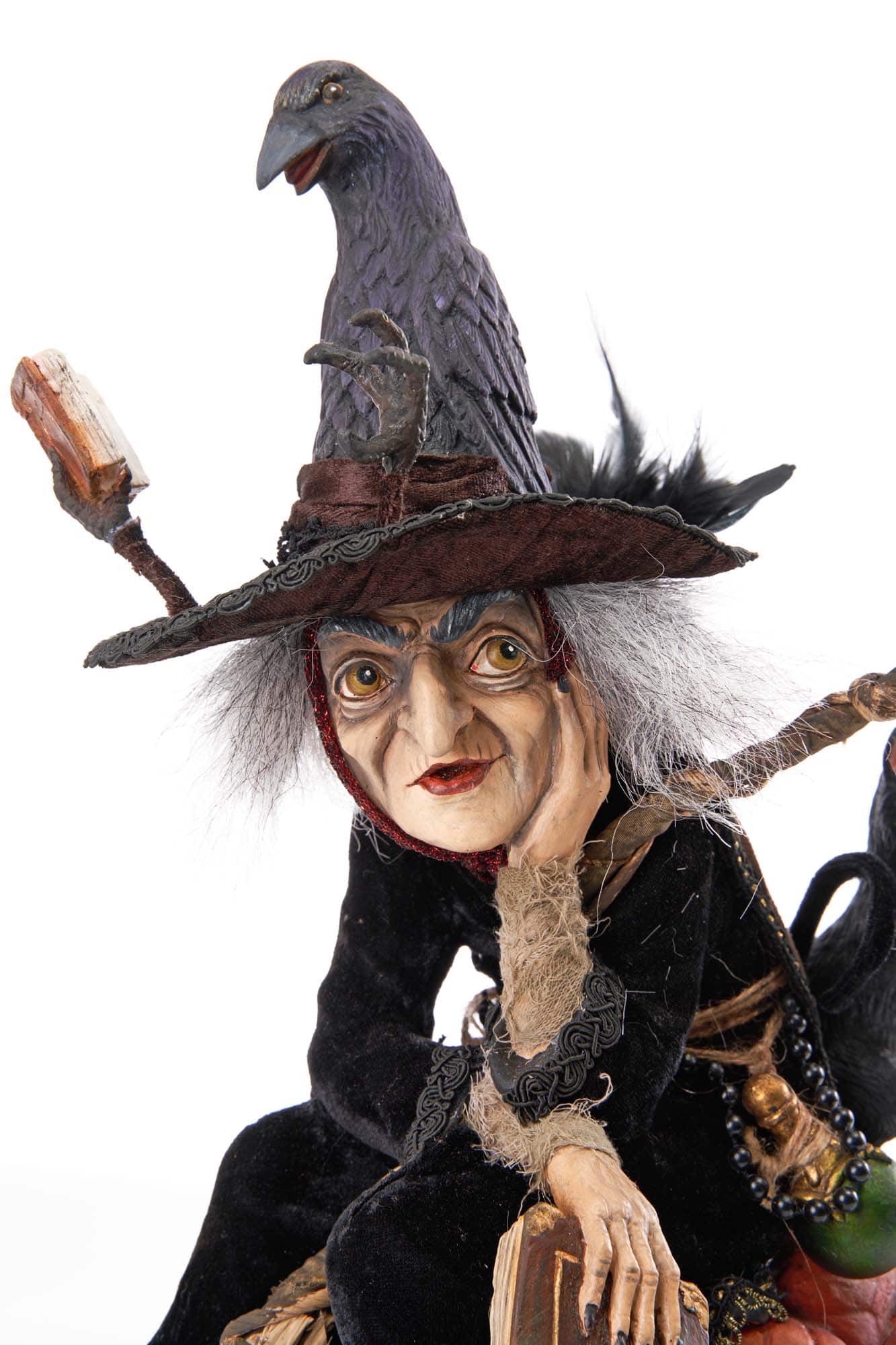 Katherine's Collection Winona Witch with Raven Closeup