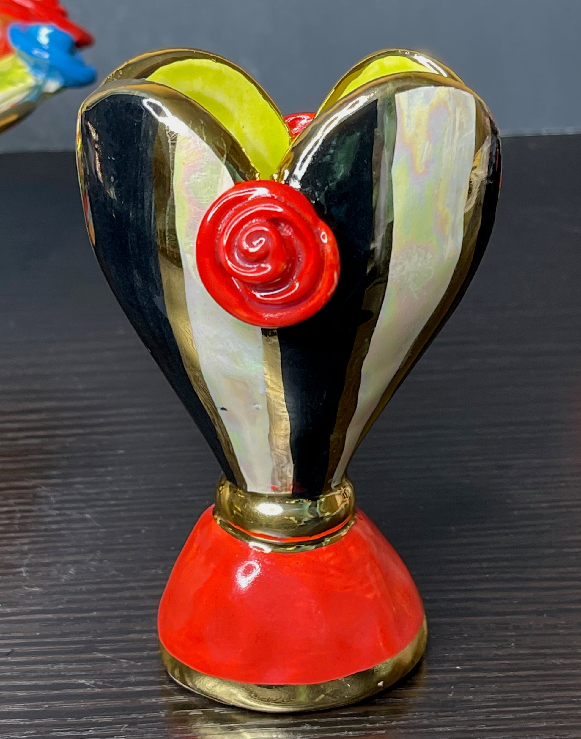 Mary Rose Young Heart Vase with Stripes