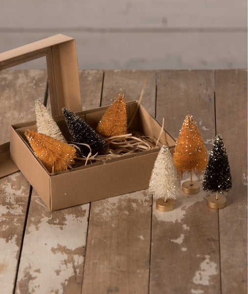 Halloween Mini Bottle Brush Tree Set Plastic Glittered Lc0717, 1 - Fry's  Food Stores