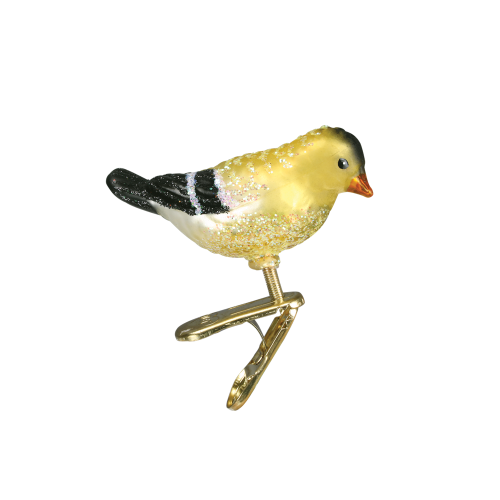 Mini Yellow & Black Bird Ornament Clip