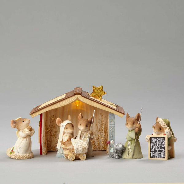 Heart of Christmas Mouse Nativity Set