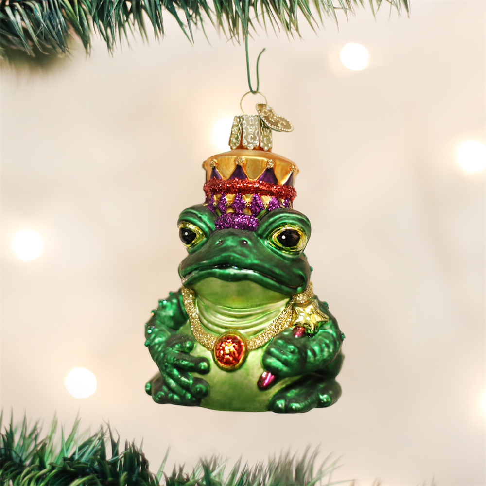 Frog Prince Ornament - Glass Old World Christmas Ornaments