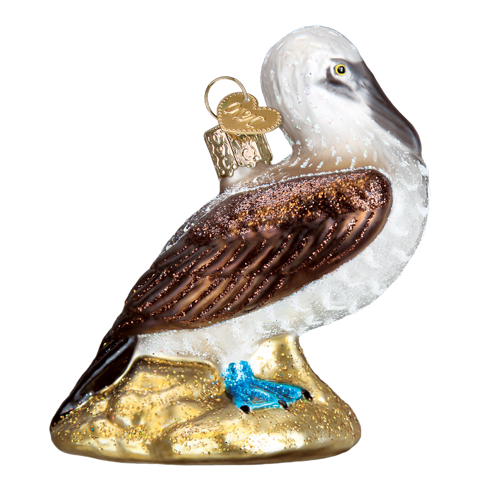 Old World Christmas Blue Footed Booby Bird Ornament