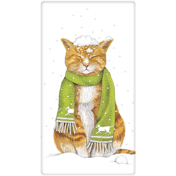 Snowman Kitty Flour Sack Towel - Fancy Flours