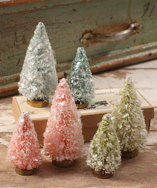 Pastel Flea Market Bottle Brush Trees Bethany Lowe Christmas