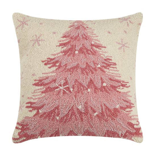 16x16 Orara Studio Christmas Tree Square Throw Pillow Pink/white