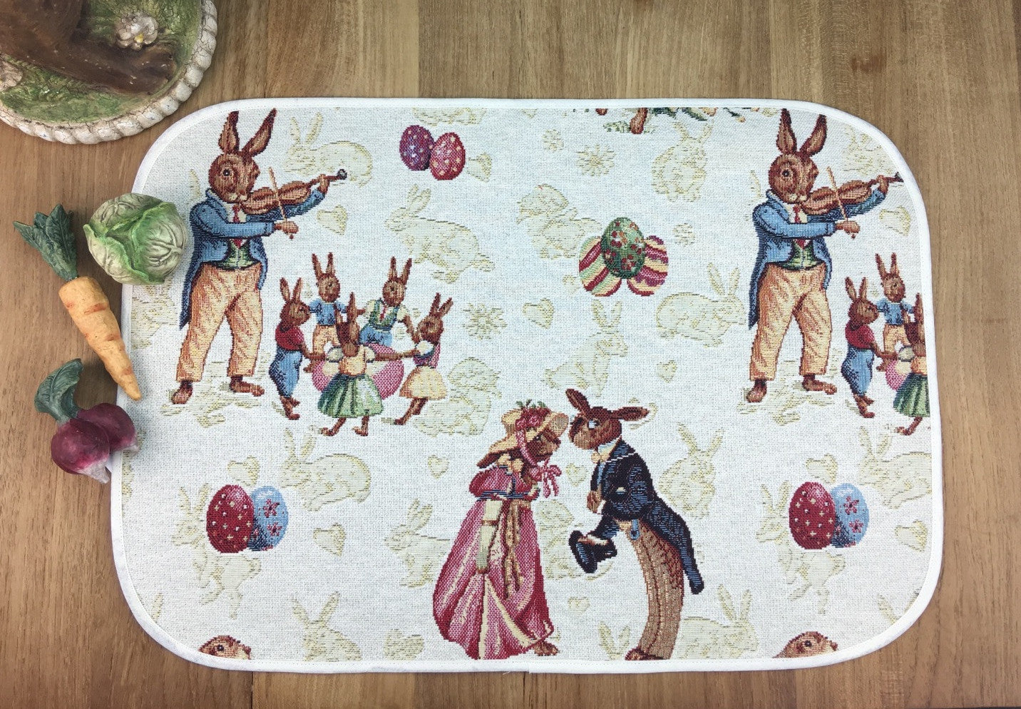 Embroidered Easter Rabbit Placemats made in Germany