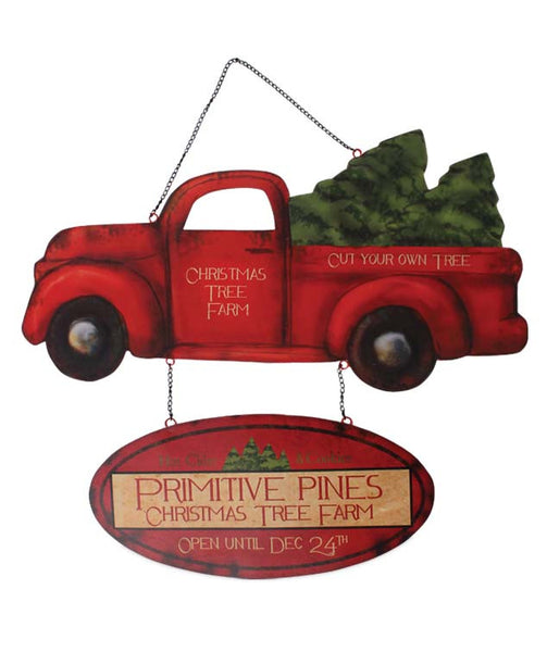 Red Truck Christmas Tree Farm Sign Bethany Lowe