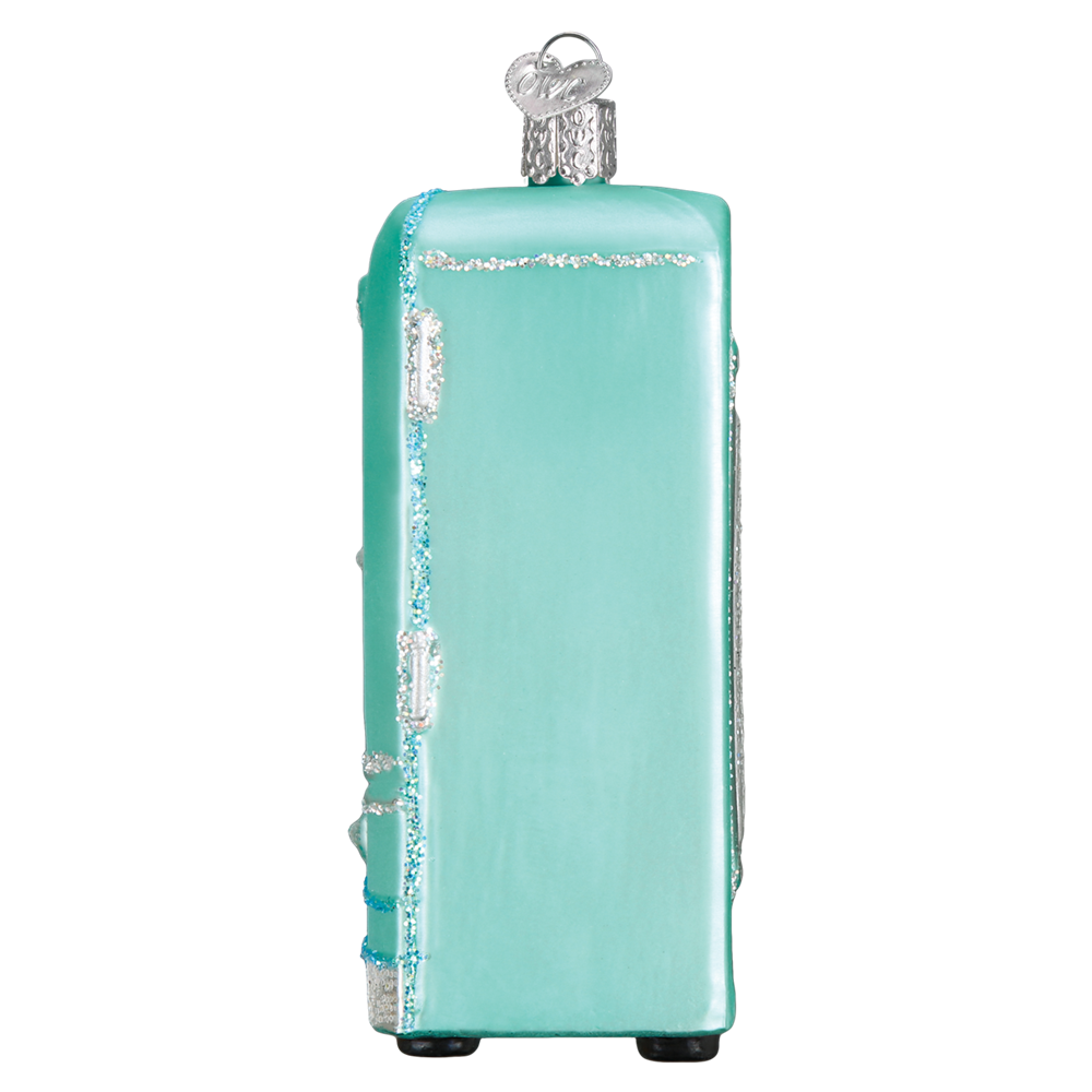 Retro Refrigerator Christmas Ornament - Blue Green