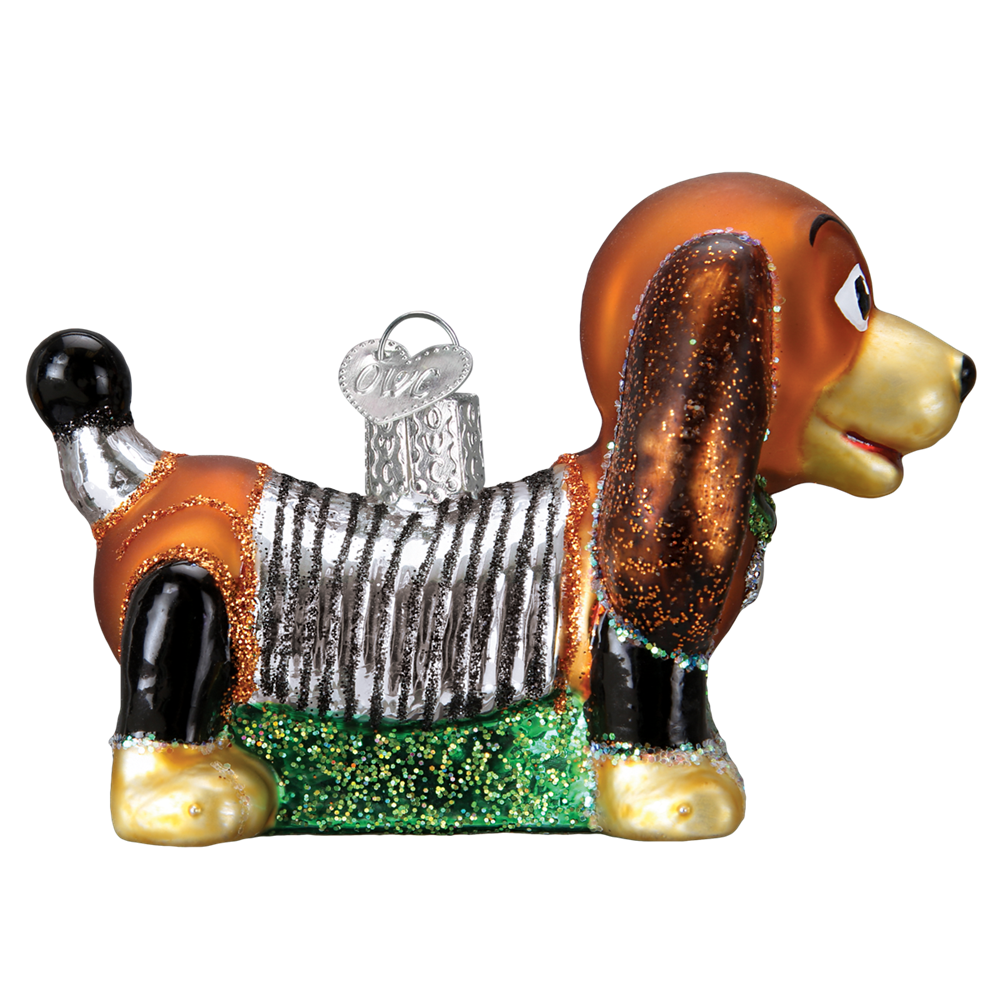 Toy Coil Dog Ornaments - Glass Christmas Ornament