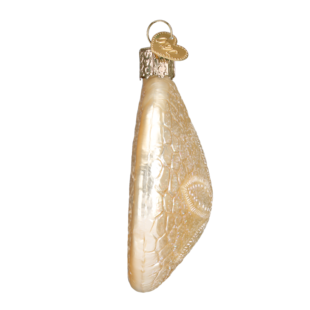 Side View of Glass Sand Dollar Ornament