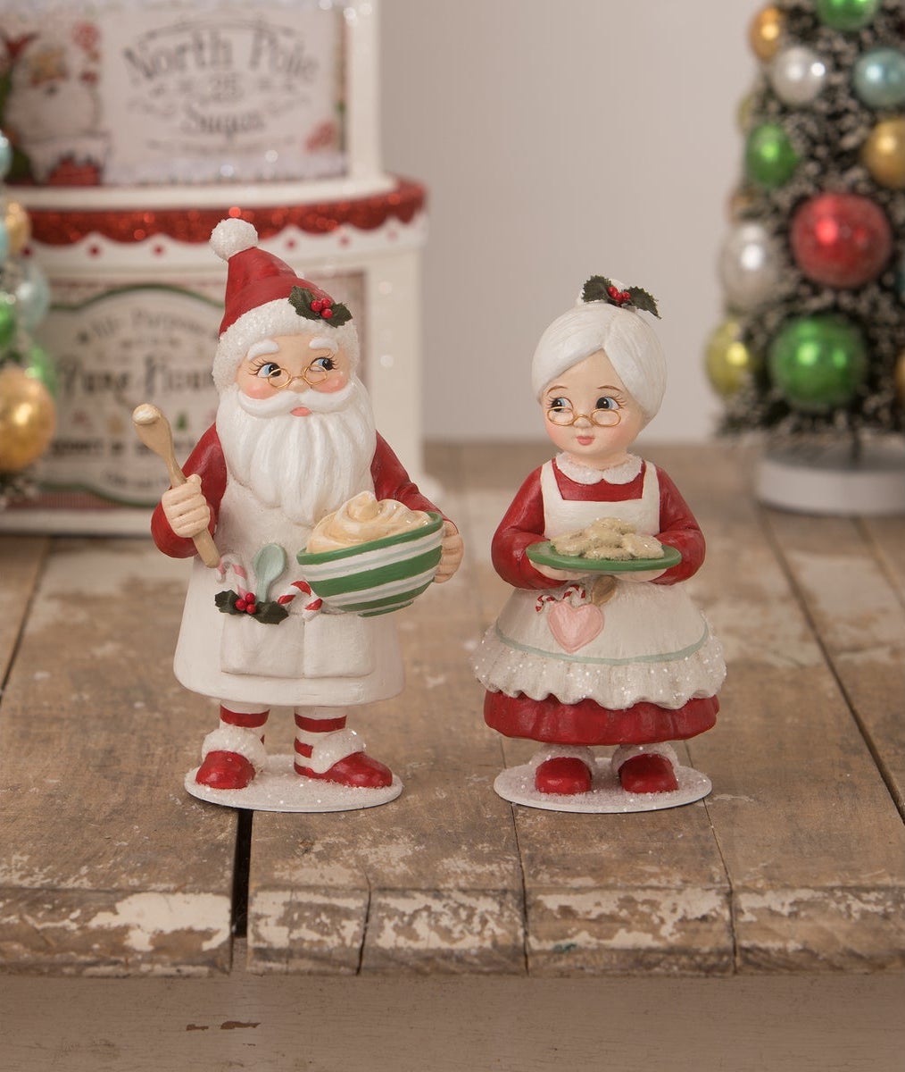 Sweet Tidings Bakery Mrs. Claus & Mr. Claus Baking Figurines
