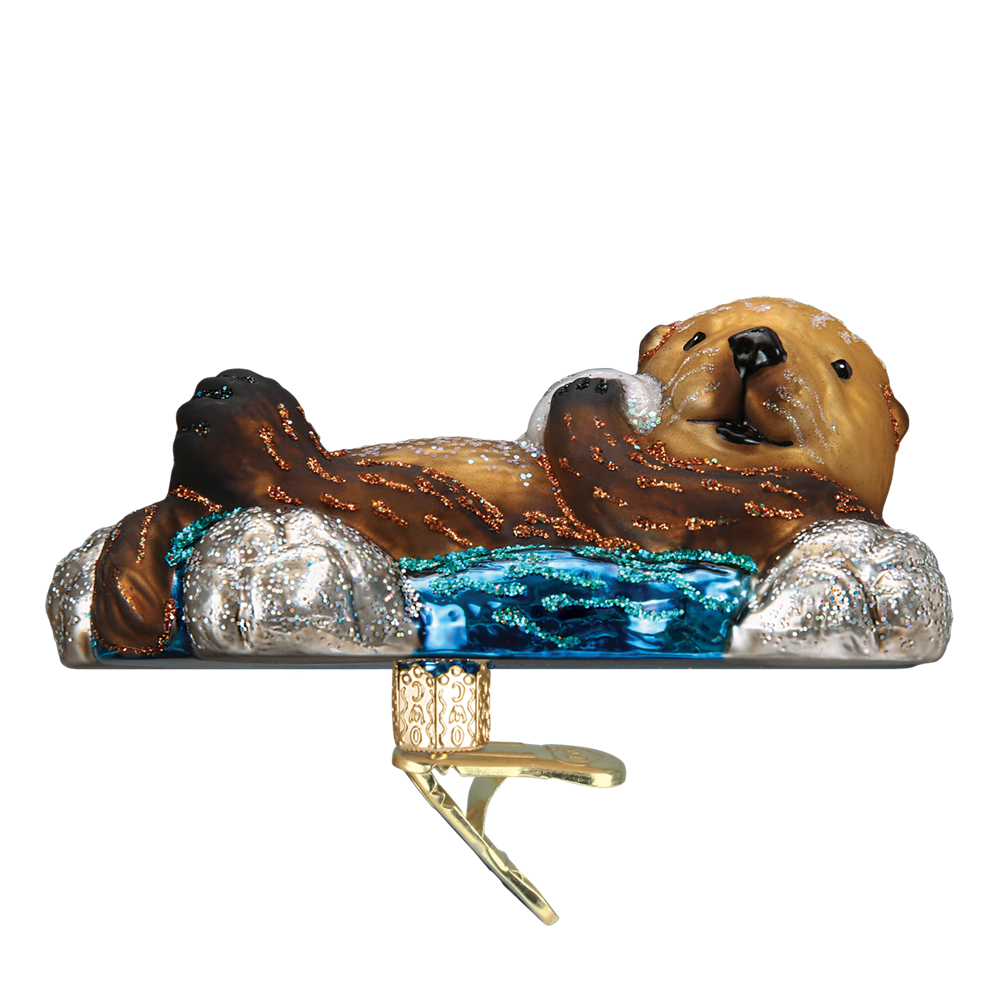 Floating Sea Otter Ornament Clip