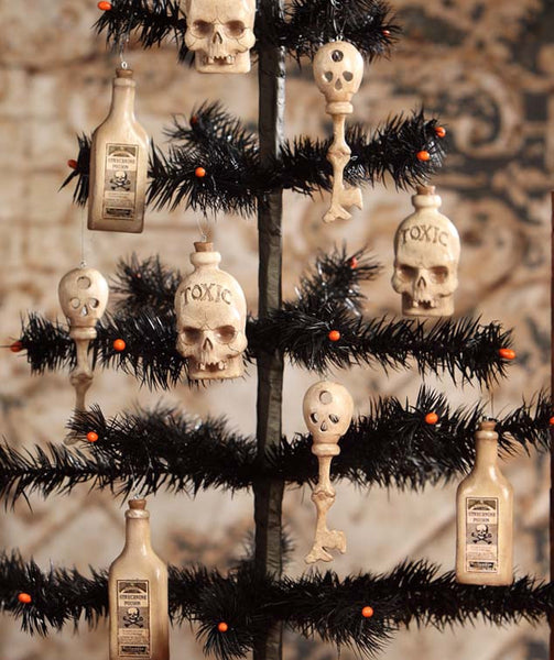 Skeletal Bottles & Bones Ornaments for Halloween