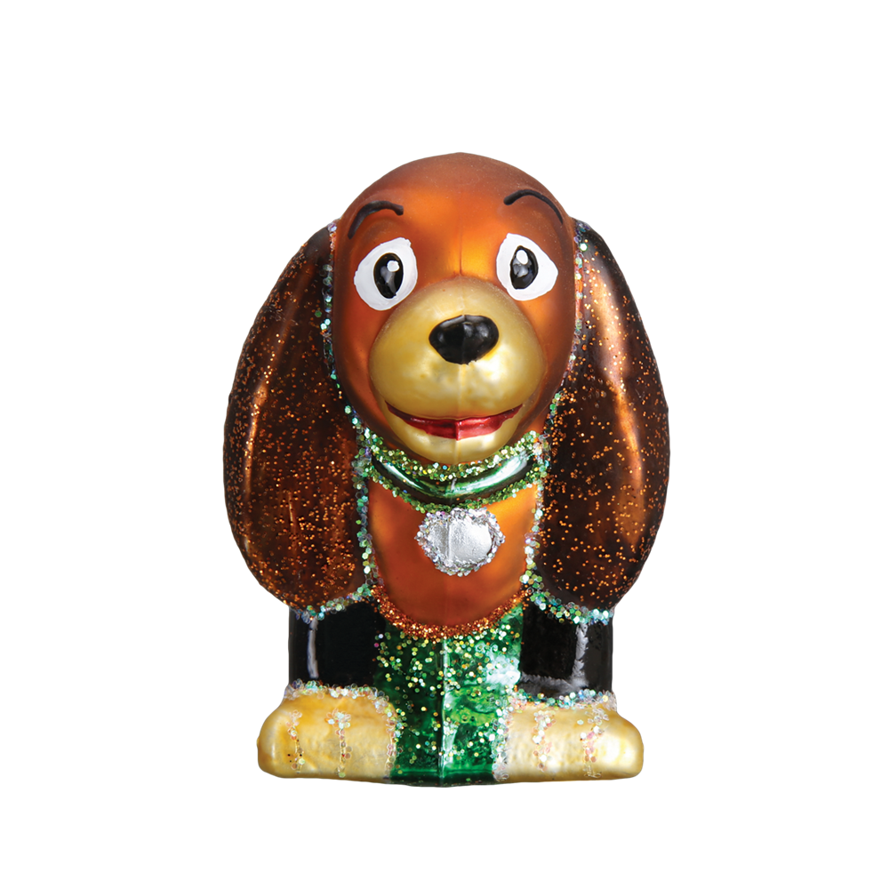 Retro Toy Coil Dog Ornament - Front View