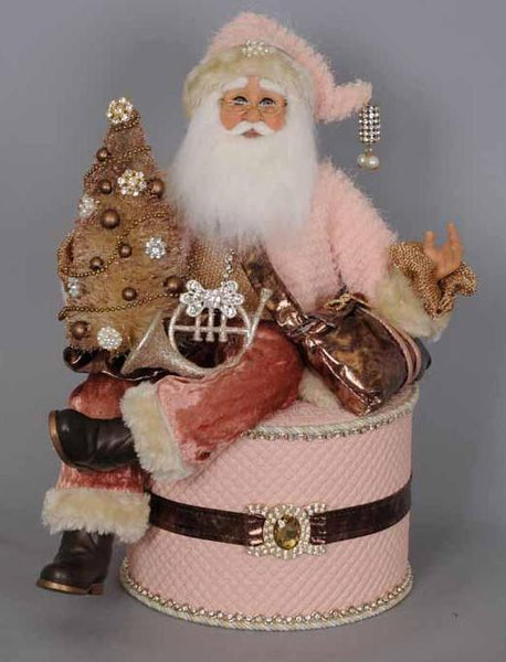 Vintage Glam Pink Santa Claus Karen Didion Santas | Pastel