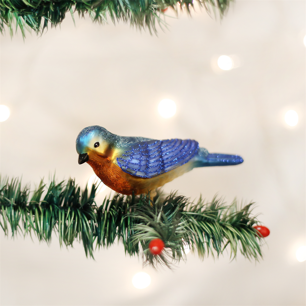 Bluebird Christmas Ornameent Clip