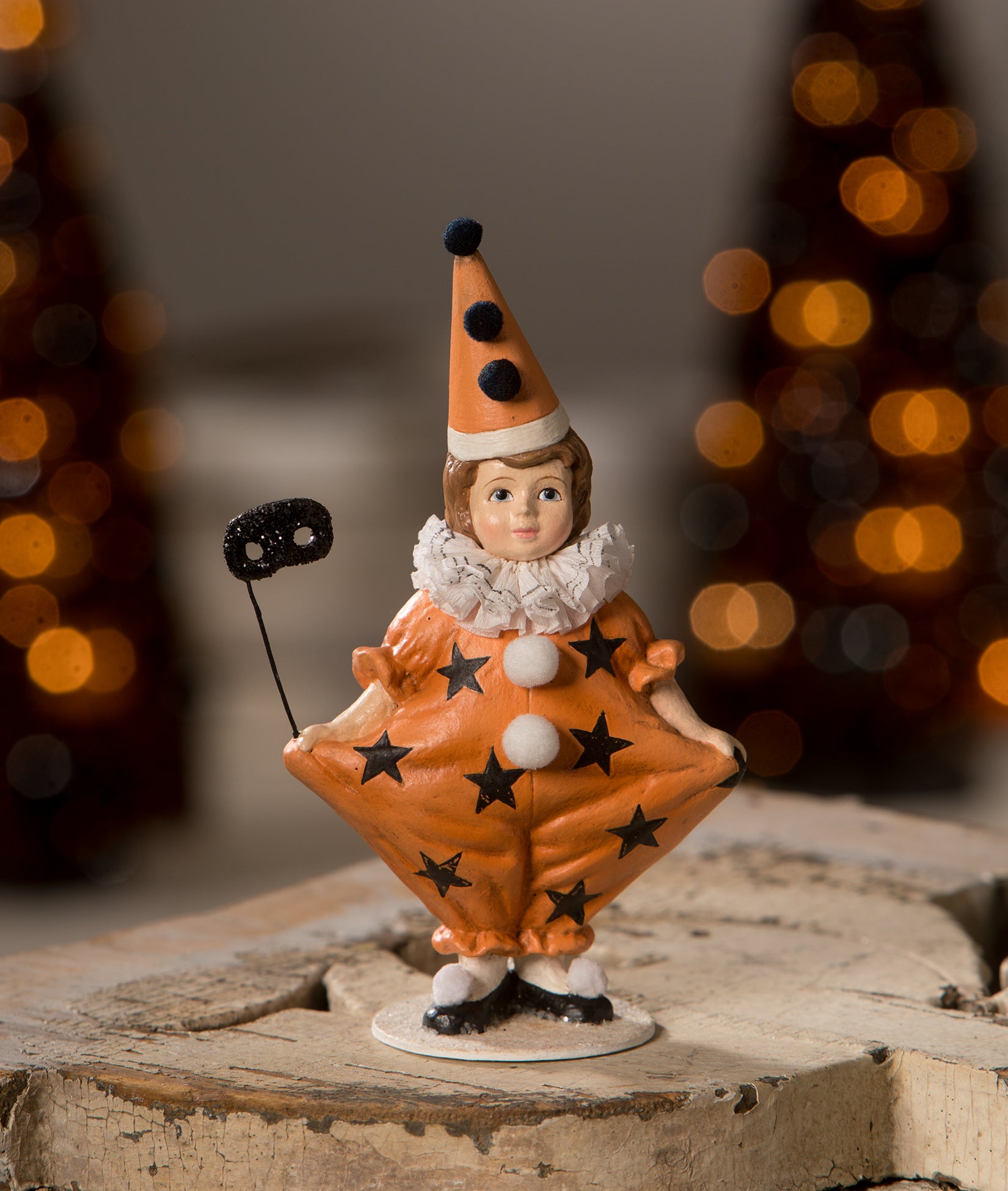 Bethany Lowe Halloween Masquerade Clown Girl VintageStyle Halloween