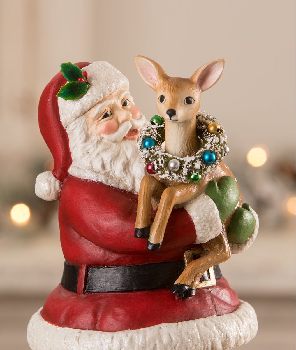 Santa's Best Friend, Santa Holding Deer by Bethany Lowe