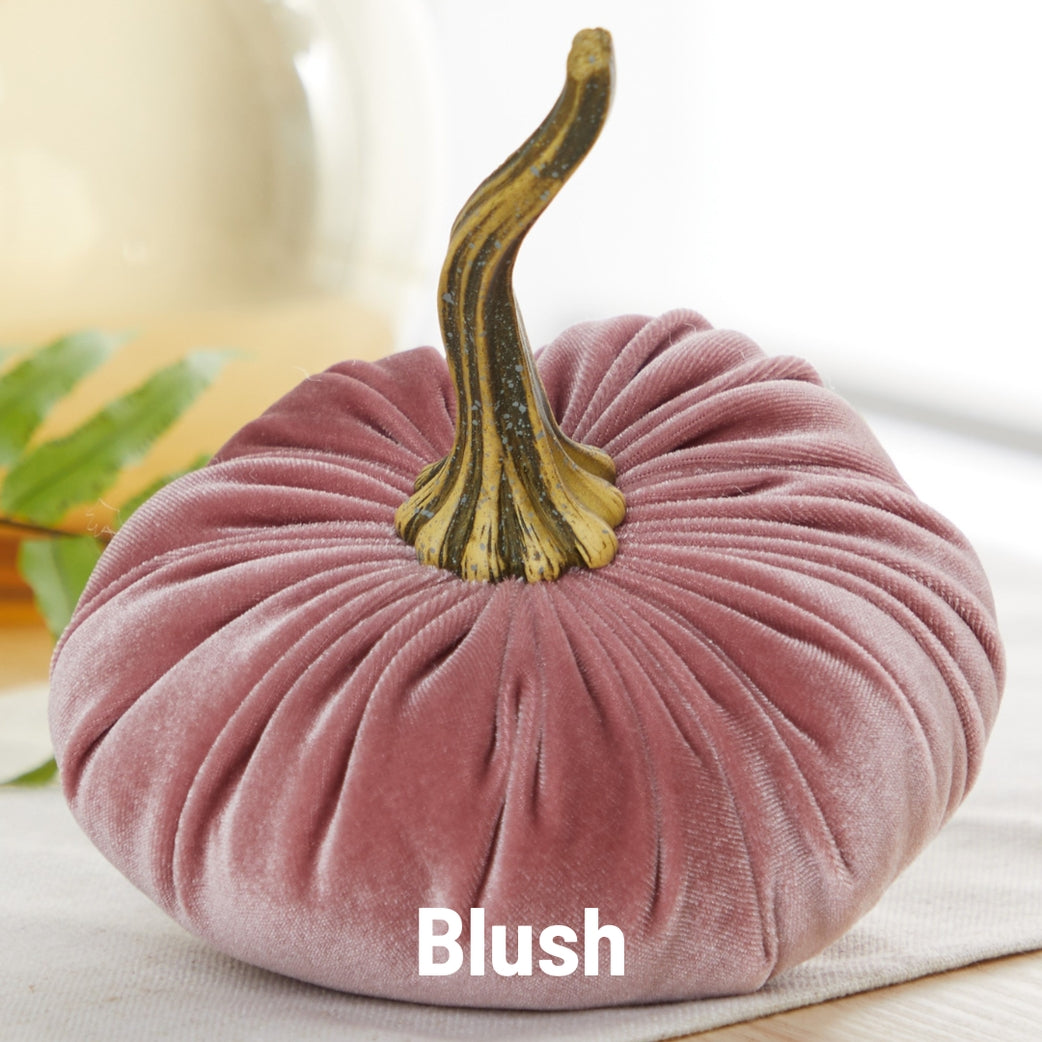 Blush Pink Velvet Pumpkins