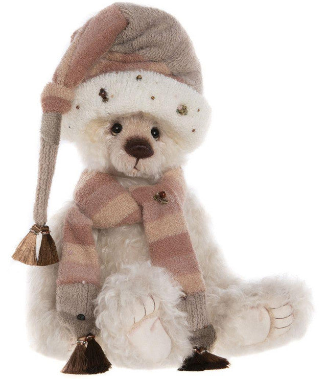 Charlie Bears Miss Earhart Bear made from Mohair with a Long Hat and Scarf