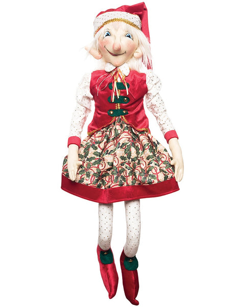 Erica Elf Doll | Joe Spencer Cloth Christmas Dolls - TheHolidayBarn.com