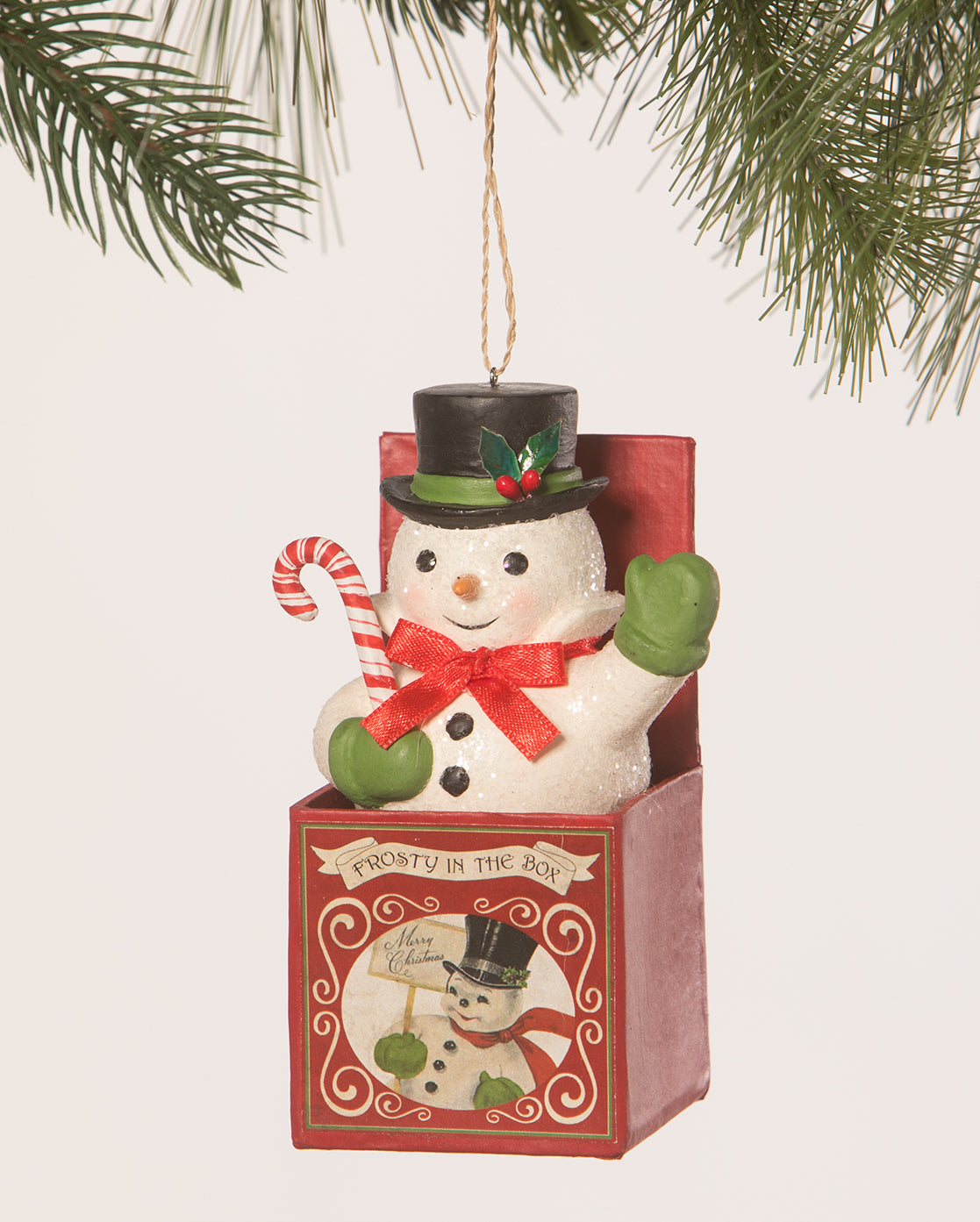 Frosty in the Box Ornament - Snowman by Bethany Lowe