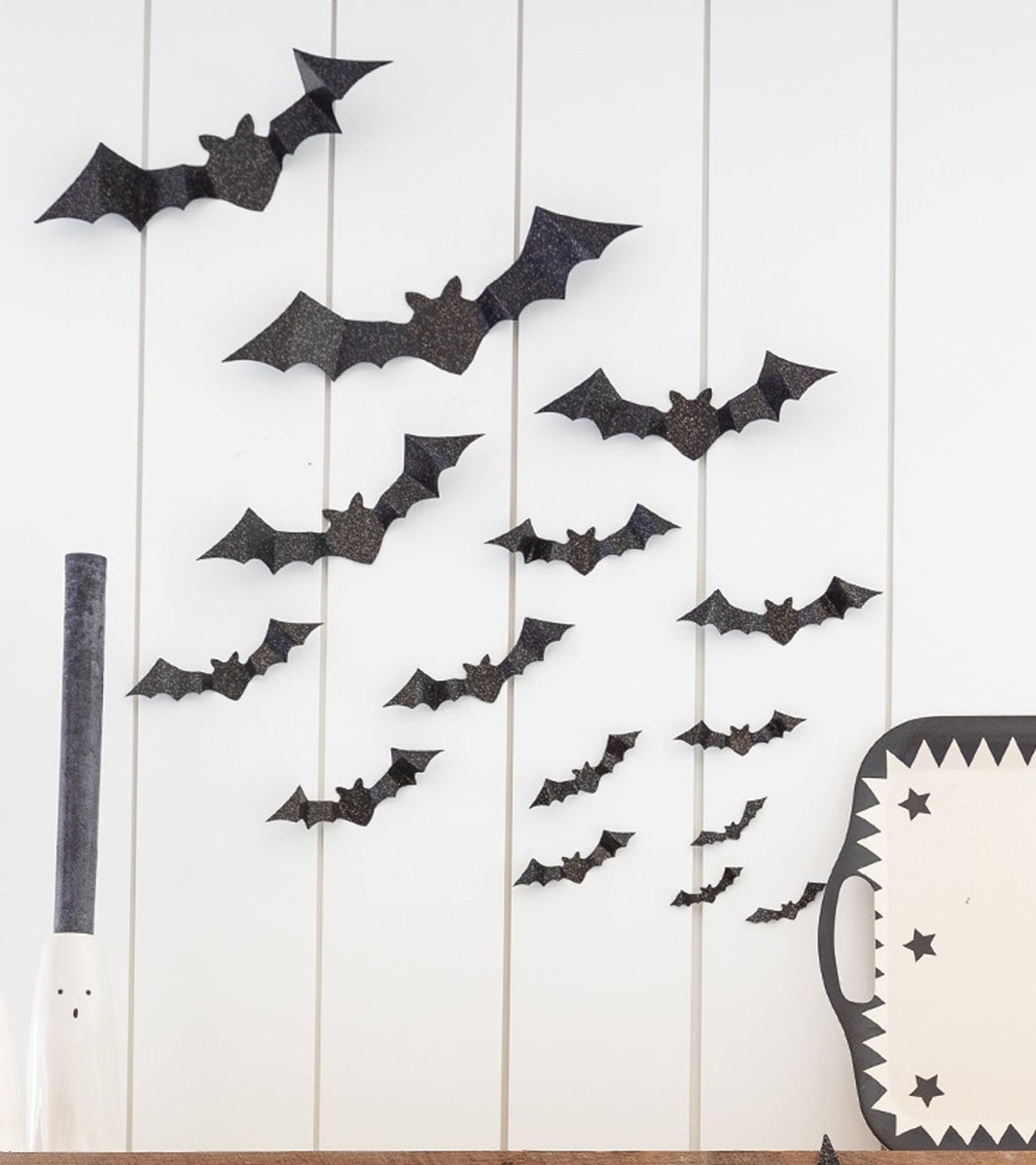 Glittered Bats for Decorating