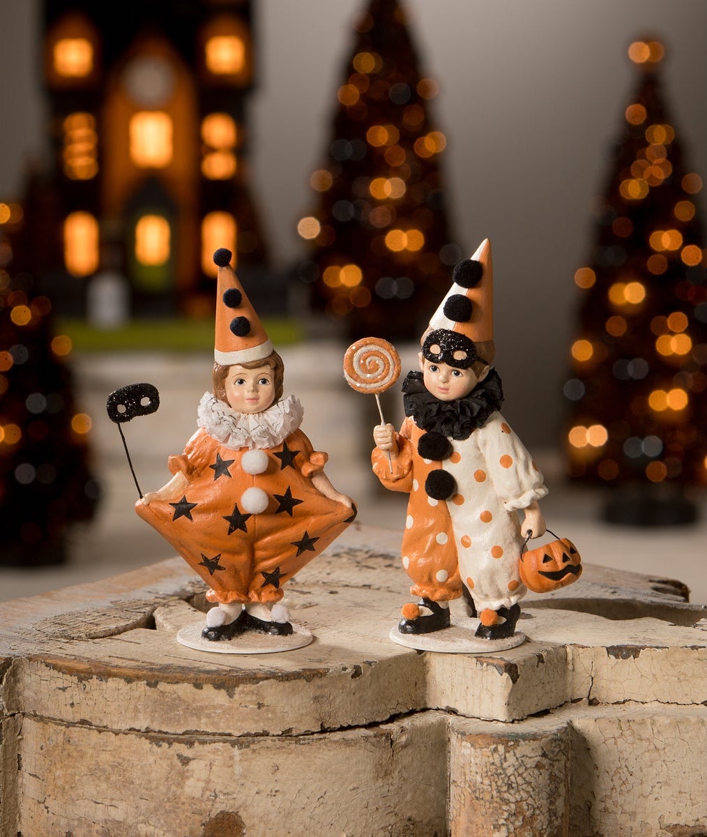 Bethany Lowe Halloween Masquerade Clown Girl VintageStyle Halloween