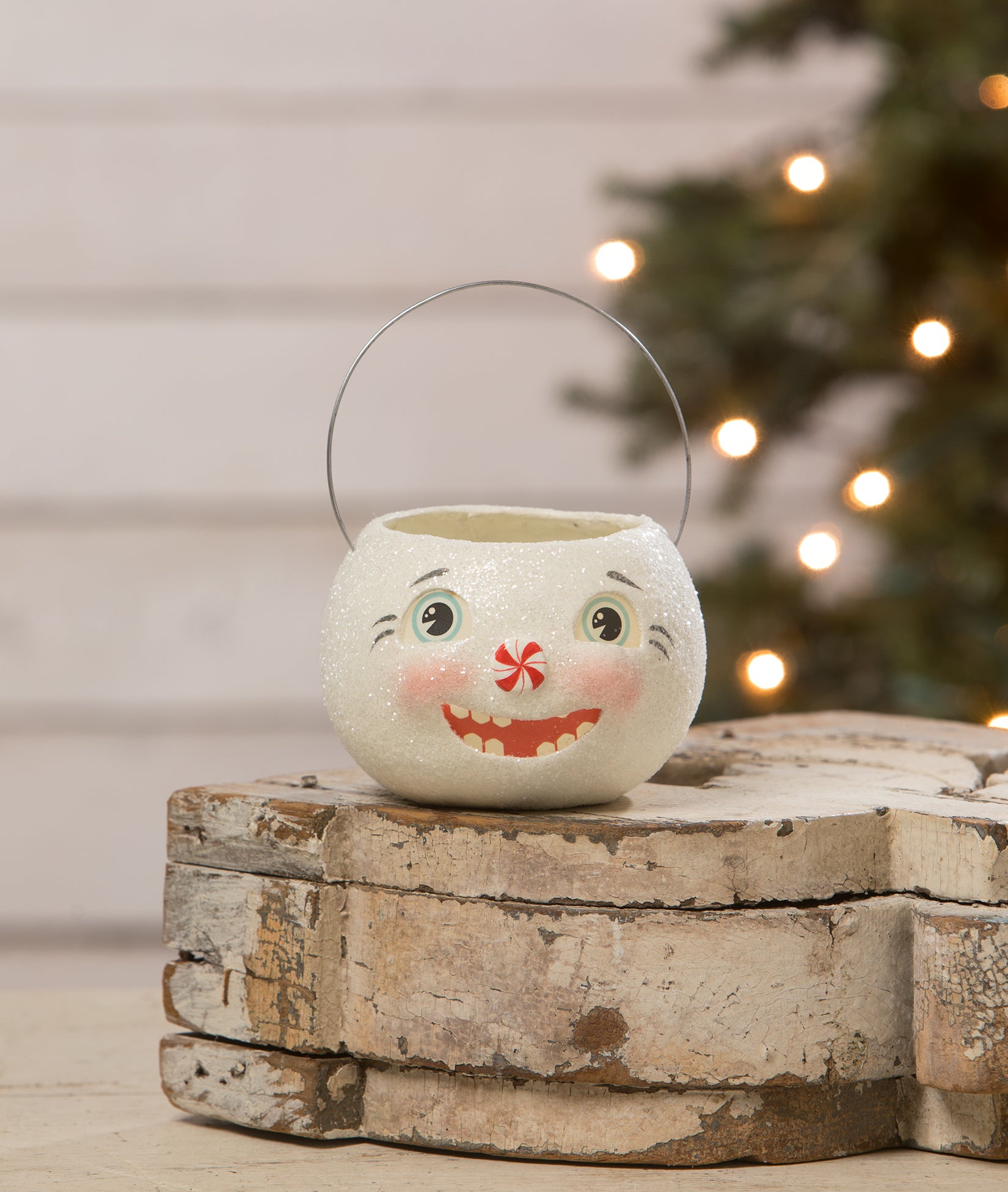 Happy Snowman Bucket by Bethany Lowe